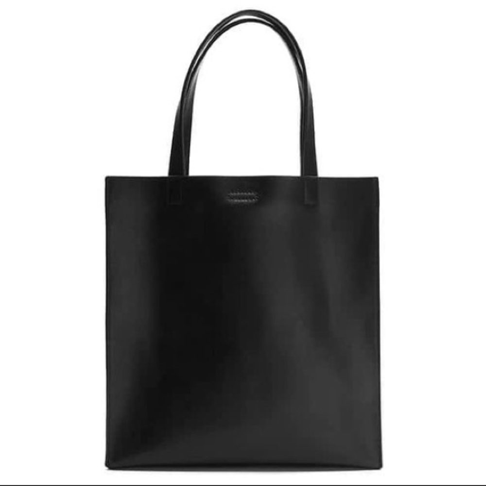 Banana Republic Black Genuine Leather Tote Bag